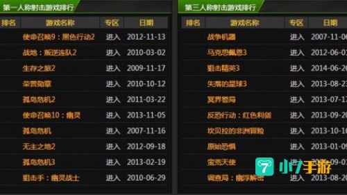 单击游戏排行